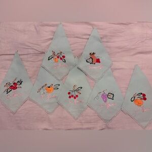 Embroidered Fruit Design Napkins